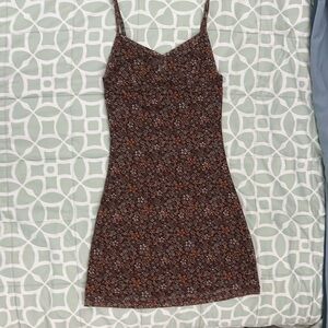 Mini Spaghetti Strap Motel Rocks Brown Floral Dress